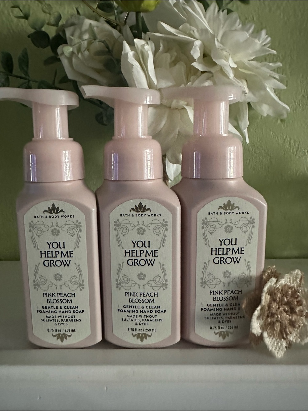 Bath & Body Works Pink Peach Blossom Foaming Hand Soap Trio